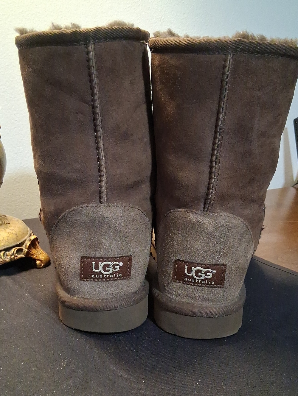 UGG (Fashion Inspired) Cozy Mid-Calf Shearling Boots - Dark Brown